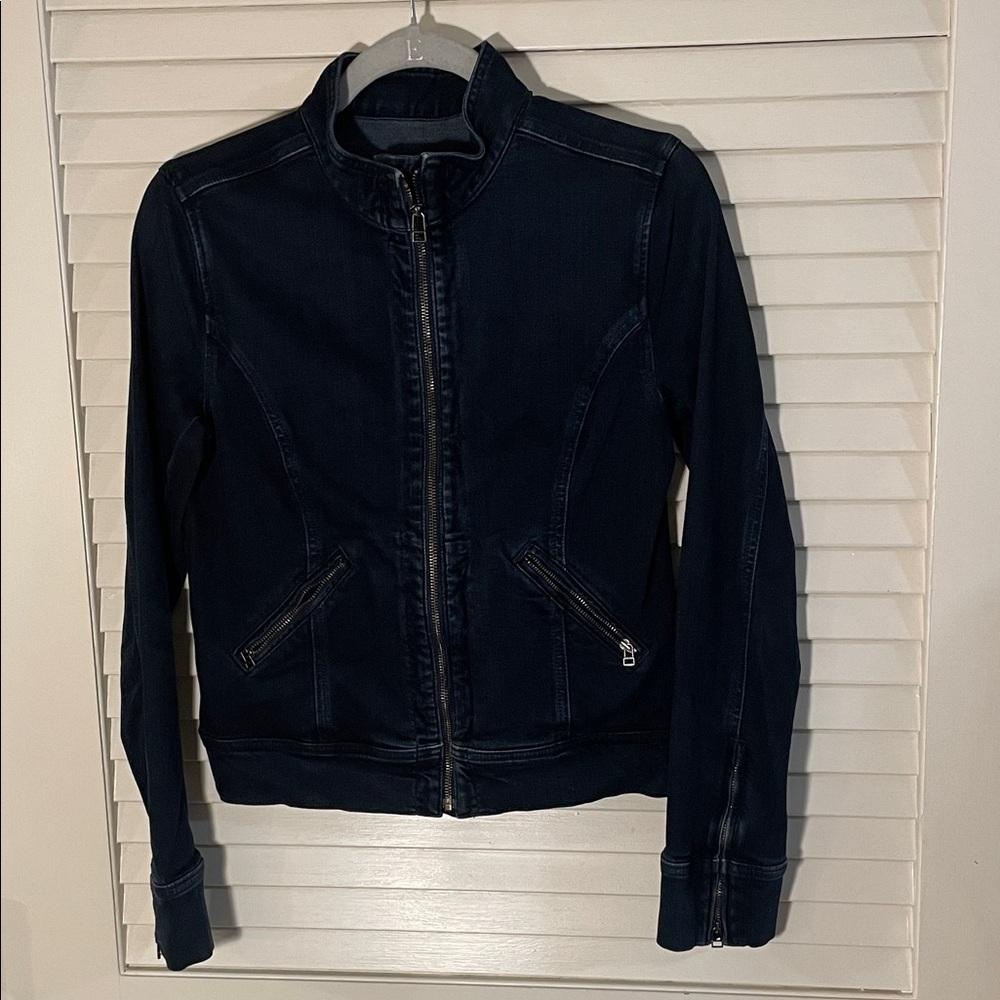 AG Adriano Goldschmied Dark Blue Stretch Jean Jacket